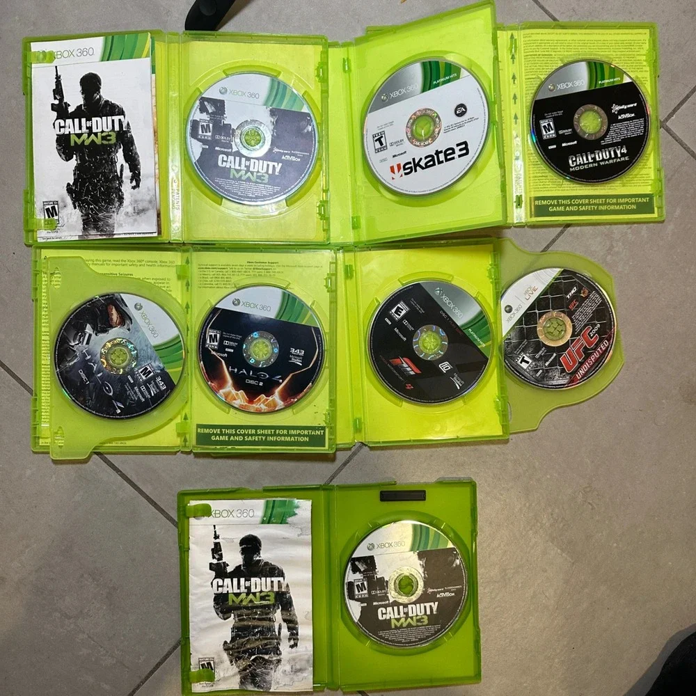 Xbox 360 S 1439 Console Bundle Games & Spartan Controller Call Of Duty Skate UFC
